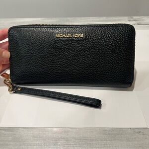 Michael Kors Black Wallet with Gold Accents